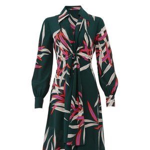 DVF Diane von Furstenberg QUINCY Hunter Midi Dress sz 6